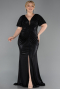 Abendkleid in Übergröße Lang Schwarz ABU6281