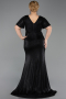 Abendkleid in Übergröße Lang Schwarz ABU6281