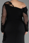 Kleider in Großen Größen Lang Chiffon Schwarz ABU5895