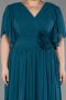 Abendkleid in Übergröße Lang Chiffon Grün ABU6309