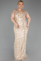 Abendkleid in Übergröße Lang Schuppig Gold ABU6282
