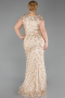 Abendkleid in Übergröße Lang Schuppig Gold ABU6282