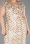 Abendkleid in Übergröße Lang Schuppig Gold ABU6282
