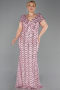 Abendkleid in Übergröße Lang Schuppig Puder ABU6282
