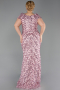Abendkleid in Übergröße Lang Schuppig Puder ABU6282