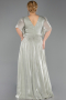 Kleider in Großen Größen Lang Chiffon Minzgrün ABU6310