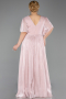 Kleider in Großen Größen Lang Chiffon Puder ABU6310