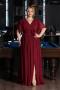Abendkleid in Übergröße Lang Chiffon Weinrot ABU6309