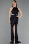 Marineblau Abendkleid Lang ABU4324