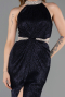 Marineblau Abendkleid Lang ABU4324