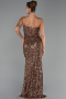 Abendkleid Lang Schuppig Kupfer ABU6316