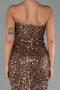 Abendkleid Lang Schuppig Kupfer ABU6316