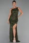 Abendkleid Lang Schuppig Khaki ABU6316