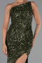 Abendkleid Lang Schuppig Khaki ABU6316