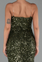 Abendkleid Lang Schuppig Khaki ABU6316