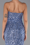 Abendkleid Lang Schuppig Indigo ABU6316