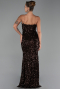 Abendkleid Lang Schuppig Braun ABU6316