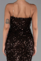 Abendkleid Lang Schuppig Braun ABU6316