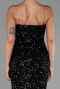 Abendkleid Lang Schuppig Schwarz ABU6316