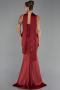 Weinrot Abendkleid İm Meerjungfrau-Stil Satin Lang ABU6086
