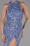 Abendkleid Lang Schuppig Indigo ABU5135