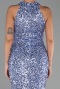 Abendkleid Lang Schuppig Indigo ABU5135
