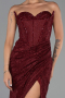 Standesamtkleid Lang Spitze Weinrot ABU5642