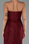 Standesamtkleid Lang Spitze Weinrot ABU5642