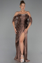 Abendkleid Lang Chiffon Braun ABU6306