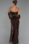 Abendkleid Lang Chiffon Dunkelbraun ABU6306