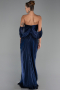 Abendkleid Lang Chiffon Marineblau ABU6306