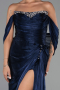 Abendkleid Lang Chiffon Marineblau ABU6306