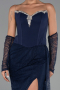 Abendkleid Lang Spitze Marineblau ABU6319