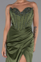 Abendkleid Lang Satin Khaki ABU6320