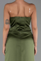 Abendkleid Lang Satin Khaki ABU6320