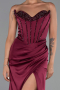 Abendkleid Lang Satin Pflaume ABU6320
