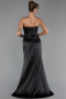 Abendkleid Lang Satin Schwarz ABU6320