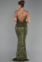 Abendkleid Lang Schuppig Khaki ABU6321