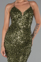 Abendkleid Lang Schuppig Khaki ABU6321