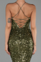 Abendkleid Lang Schuppig Khaki ABU6321