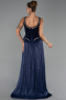 Abendkleid Lang Chiffon Marineblau ABU6323