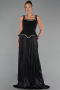Abendkleid Lang Chiffon Schwarz ABU6323