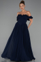 Abschlusskleid Lang Chiffon Marineblau ABU6325