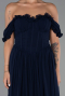 Abschlusskleid Lang Chiffon Marineblau ABU6325