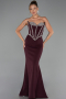 Abendkleid Lang Kirschrot ABU6327