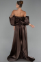 Abendkleid in Übergröße Lang Schuppig Braun ABU6312