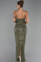 Abendkleid Lang Schuppig Khaki ABU6308
