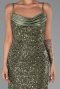 Abendkleid Lang Schuppig Khaki ABU6308