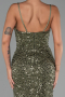 Abendkleid Lang Schuppig Khaki ABU6308
