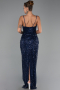 Abendkleid Lang Schuppig Marineblau ABU6308